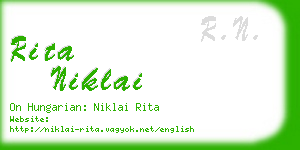 rita niklai business card